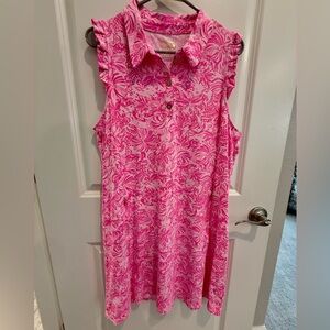 Lilly Pulitzer Luxletic Pink Sleeveless Floral Dress
